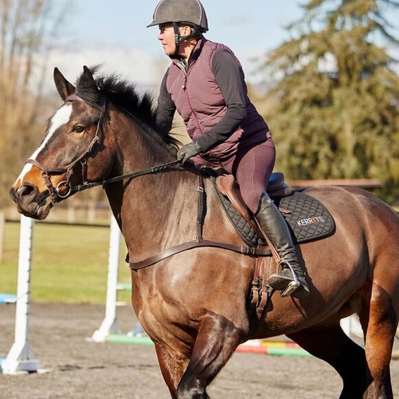 Kerrits Fleece Lite II Knee Patch Tight Women's XL Vineyard Maroon USA Made NWT - Picture 1 of 9